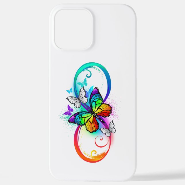 Coque iPhone Bright infinity with rainbow butterfly (Verso)