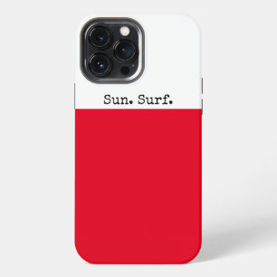 Etui iPhone 13 Pro Max Bright Red Summer White Color Block Sun Surf Texte