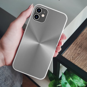 Coque iphone brillant argent métallique