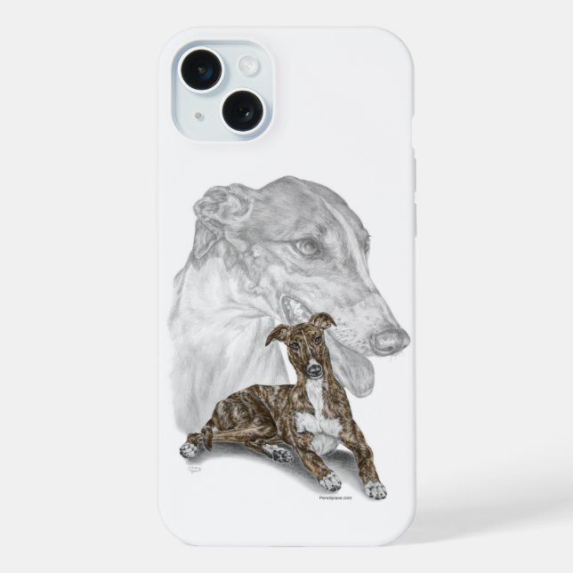 Coque iPhone Brindle Greyhound Chig Art (Verso)