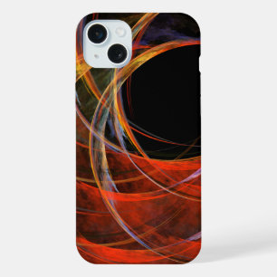 Coque iPhone 15 Plus Brise du Cercle Vortex de Feu Art Abstrait