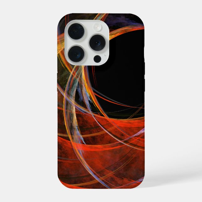 Coque iPhone Briser le Cercle Vortex de Feu Art Abstrait (Verso)