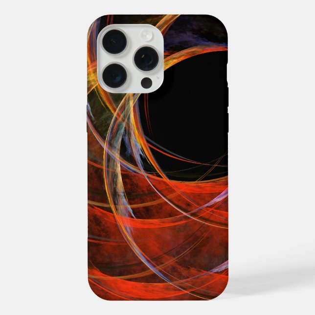 Coque iPhone Briser le Cercle Vortex de Feu Art Abstrait (Verso)