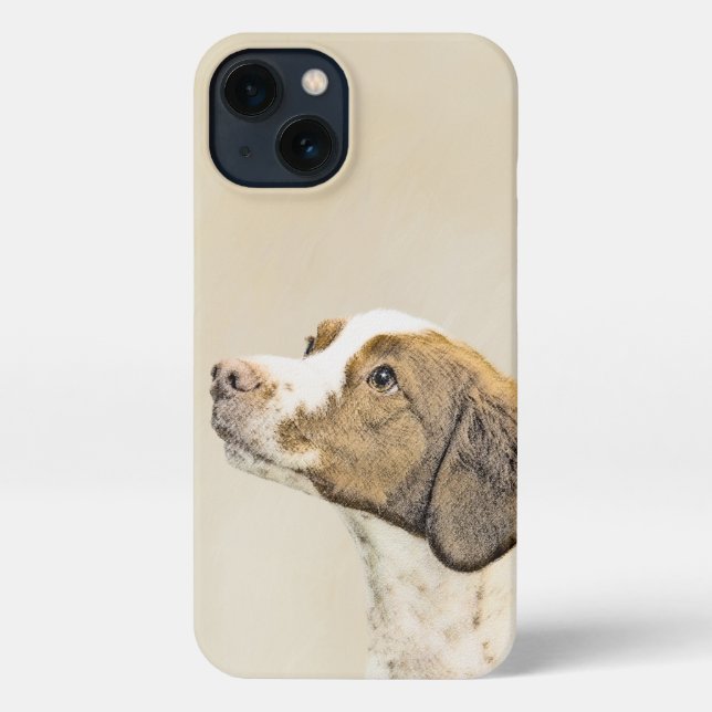 Coque iPhone Brittany Peinture - Cute Original Chien Art (Verso)