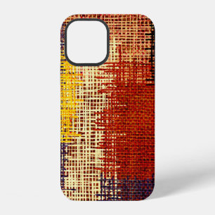 Coque iPhone 12 Broderie - ornement transparent. Lignes colorées s