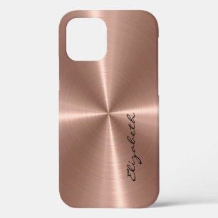 Coque iPhone 12 Pro Bronze Stainless Steel Metal Look