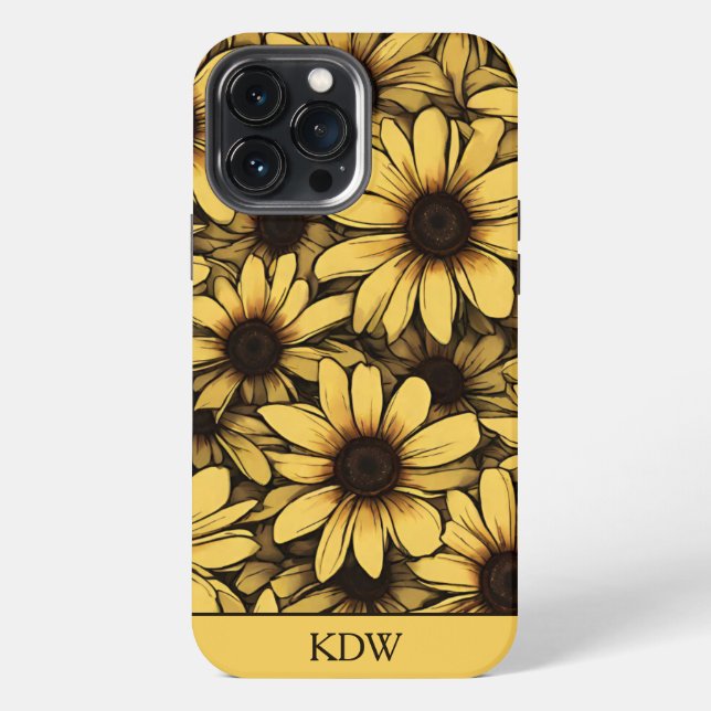 Coque iPhone Brown Eyed Susan Monogramme (Verso)