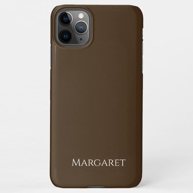 Coque iPhone  brown | Minimal Modern Initial Monogram  (Dos)