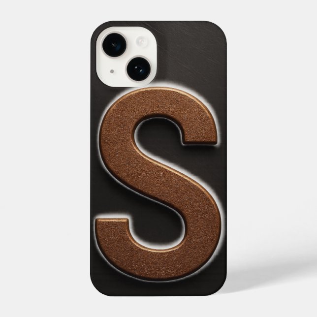 Coque iPhone “Brown Phone Cover with Bold Black S Trendy (Verso)