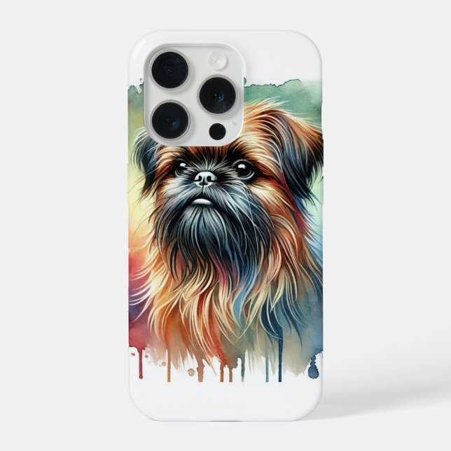 Coque iPhone Brussels Griffon 211024AREF125 - Watercolor (Verso)
