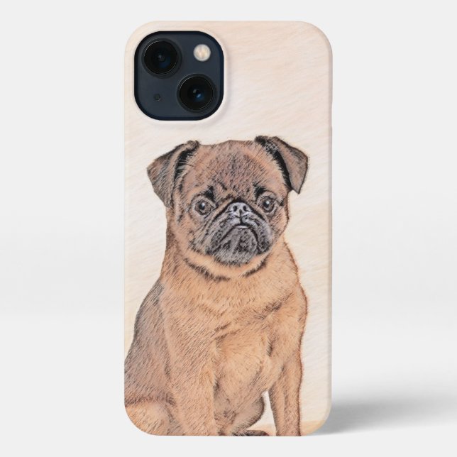 Coque iPhone Bruxelles Griffon Smooth Painting Original Chien A (Verso)