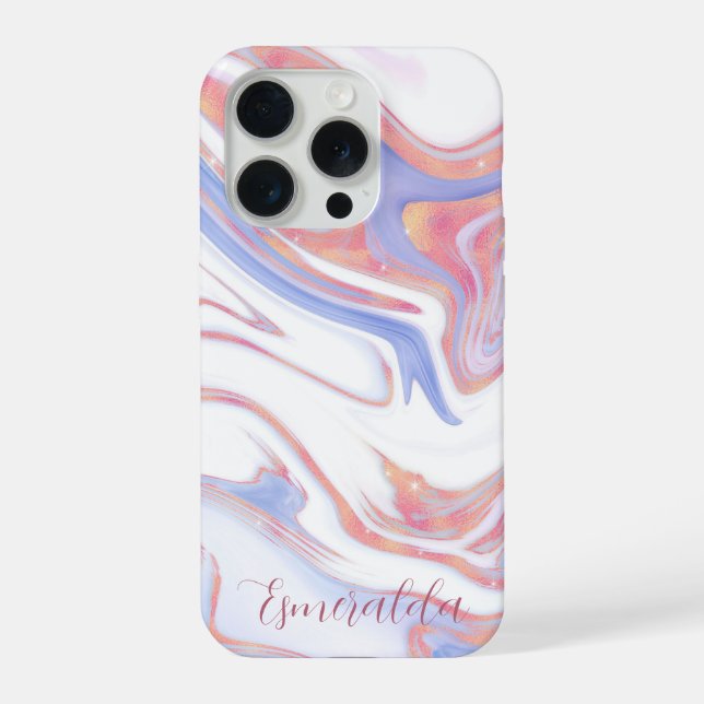Coque iPhone Bubblegum Marble personnalisable (Verso)