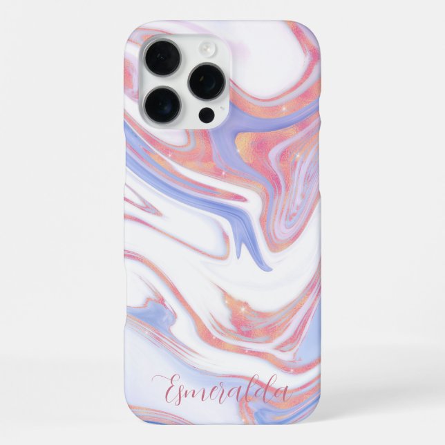 Coque iPhone Bubblegum Marble personnalisable (Verso)