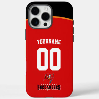 Coque iPhone 16 Pro Max Buccaneers personnalisés Jersey Football américain
