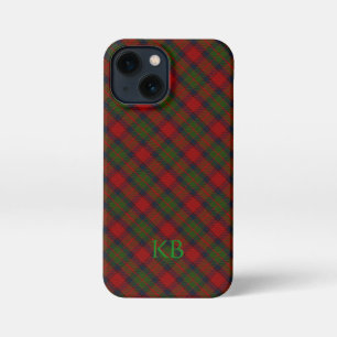 Etui iPhone 13 Mini Buccleuch Tartan officiel avec monogramme / initia