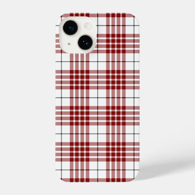 Coque iPhone Buchanan tartan rouge blanc carreaux (Verso)