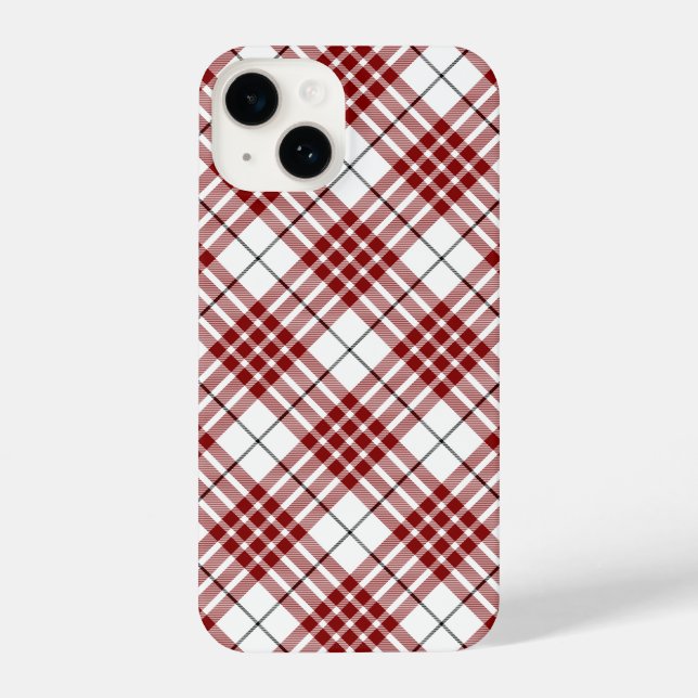 Coque iPhone Buchanan tartan rouge blanc plaid (Verso)