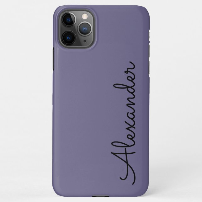 Coque iPhone BUDGET manuscrit personnalisé Dusty Purple Mauve (Dos)