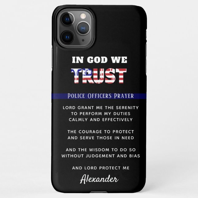 Coque iPhone Budget PERSONNALISÉ de la prière de police de la l (Dos)