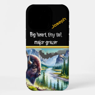 Coque iPhone 16 Pro Max Buffle surplombant une vallée fluviale calme