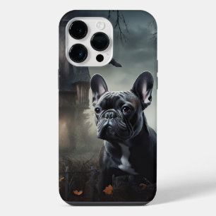 Coque Pour Pour iPhone 14 Pro Max Bulldog français Halloween Épouvantable