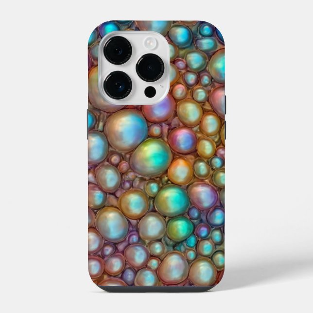Coque iPhone Bulle de wrapping macro texture couleurs holograph (Verso)