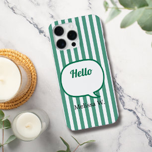 Coque iPhone 16 Pro Max Bulle vocale des bandes vertes