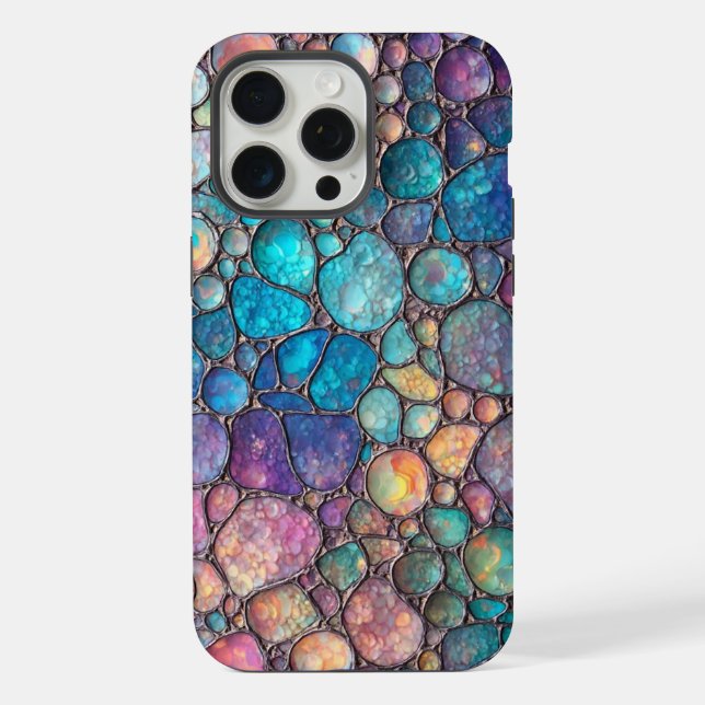 Coque iPhone Bulles d'Abalone colorées (Verso)