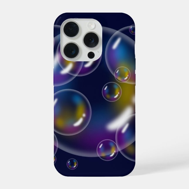 Coque iPhone Bulles de Savon Iridescentes Vibrantes sur iPhon B (Verso)