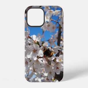 Coque iPhone 12 Bumblebee sur la fleur de cerisier sauvage