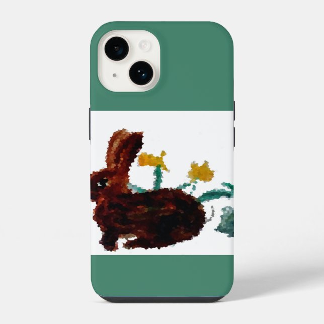Coque iPhone Bunny Rabbit Daffodiques printemps (Verso)