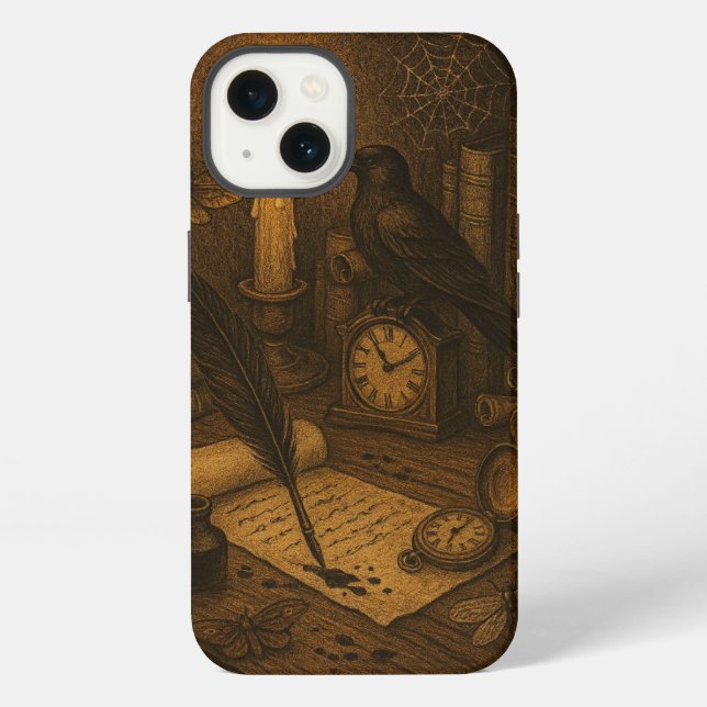 Coque iPhone Bureau du corbeau (Verso)