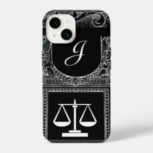 Coque Pour iPhone 14 BUREAU JURIDIQUE JUSTICE, AVOCAT Monogramme Noir