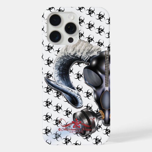 COQUE iPhone BW ! AVERTISSEMENT BIOHAZARD ! CRÂNE (Verso)
