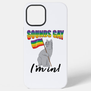 Coque iPhone 12 Pro Max Ça a l'air gay, je suis dedans, chat