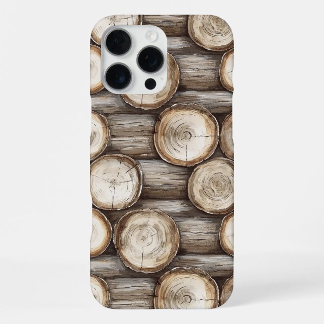 Coque iPhone Cabane de Noël en rondins de bois (Verso)