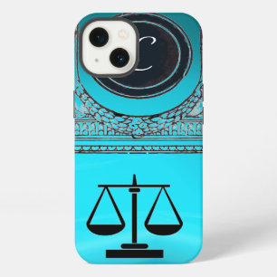 Etui iPhone 13 CABINET JURIDIQUE JUSTICE, AVOCAT Monogramme bleu