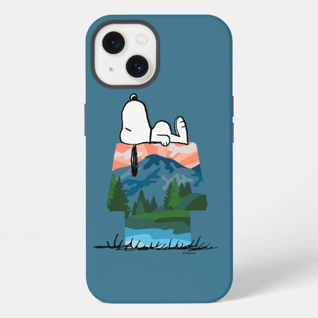 Coque iPhone cacahuètes | Snoopy Dog Sunset View (Verso)