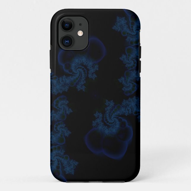 coque iphone cachemire bleu foncé (Dos)