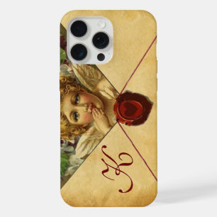 Coque iPhone 15 Pro Max CACHET DE CIRE PARCHEMIN CŒUR D'ANGE Monogramme