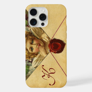Coque iPhone 15 Pro Max CACHET DE CIRE PARCHEMIN CŒUR D'ANGE Monogramme