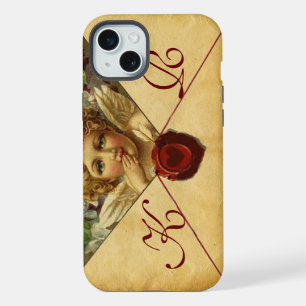 COQUE iPhone 15 PLUS CACHET DE CIRE PARCHEMIN MONOGRAMME ANGEL HEART