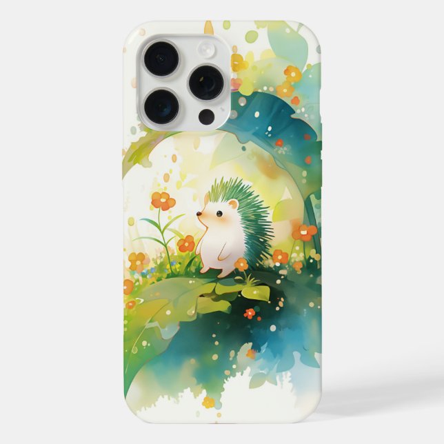 Coque iPhone Cachette de feuilles du hérisson (Verso)