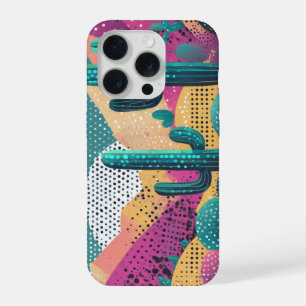 Coque iPhone 15 Pro Cactus du Saguaro en paysage pointillé arrière - p