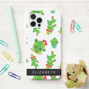 Coque iPhone 12 Pro Cactus mignons, Cactus Motif, Succulent, Votre Nom