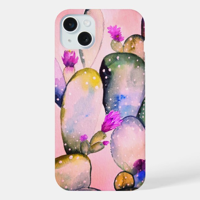 Coque iPhone Cactus rose poussiéreux (Verso)