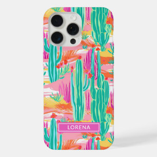 Coque iPhone 15 Pro Max Cactus Saguaro Colorés Personnalisés