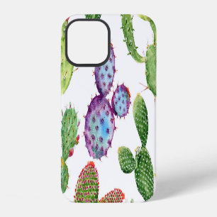 Coque iPhone 12 Cactus tropicaux : Aquarelle Motif sans couture