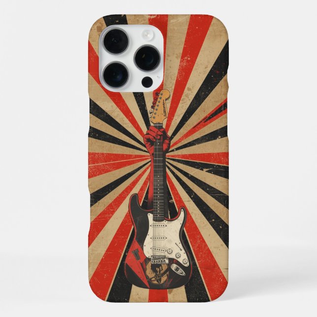 Coque iPhone Cadeau cool pour guitariste électrique Art Rock so (Verso)