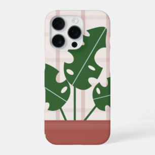 Coque iPhone 16 Pro Cadeau d'anniversaire avec plante de monstera à fe